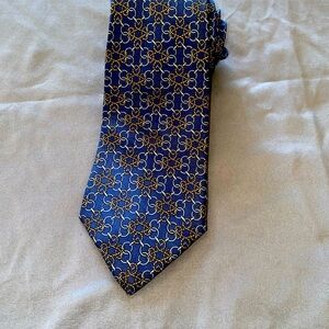 Used Hermes 760 UA Blue Horse Bit Tie